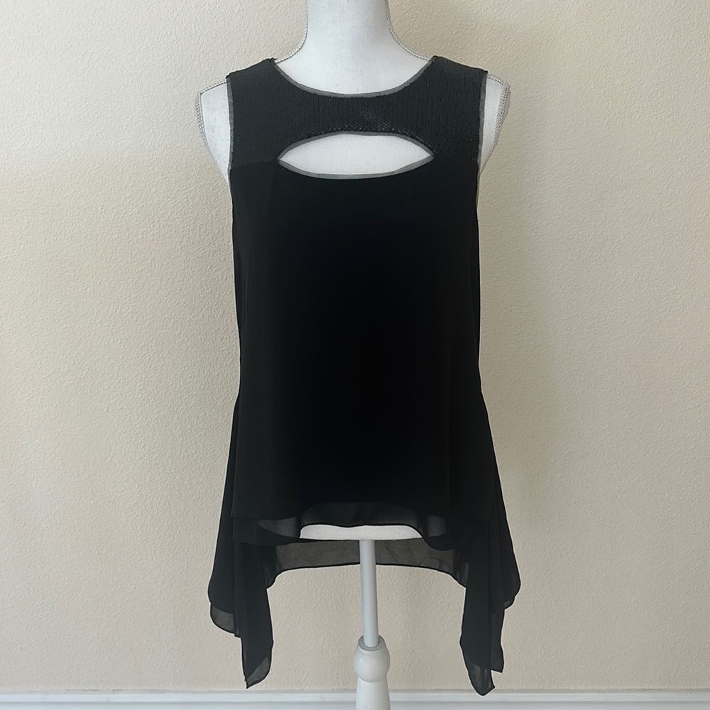 BCBGMaxAzria Sequin Sleeveless Shirt